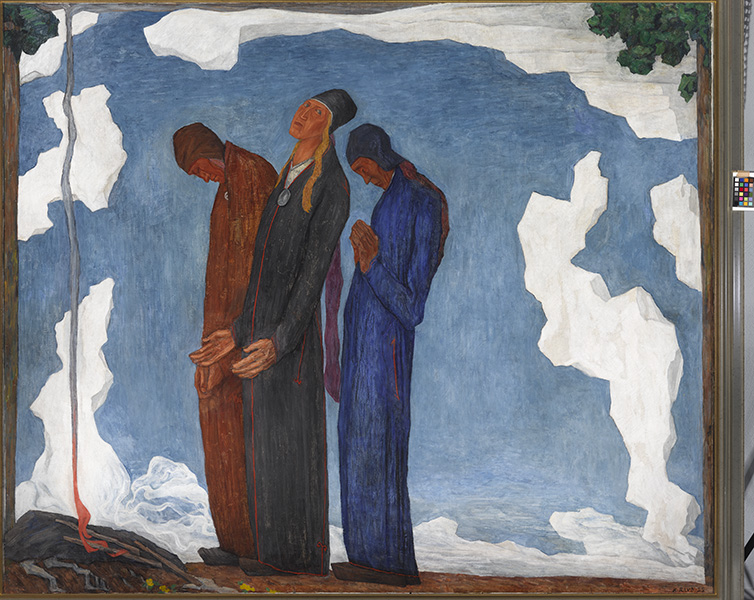 Âmes sauvages. Le symbolisme dans les pays baltes : Kristjan Raud. Sacrifice. 1935, tempera sur toile, 160 x 191 cm. © Musée d'art d'Estonie, Talinn